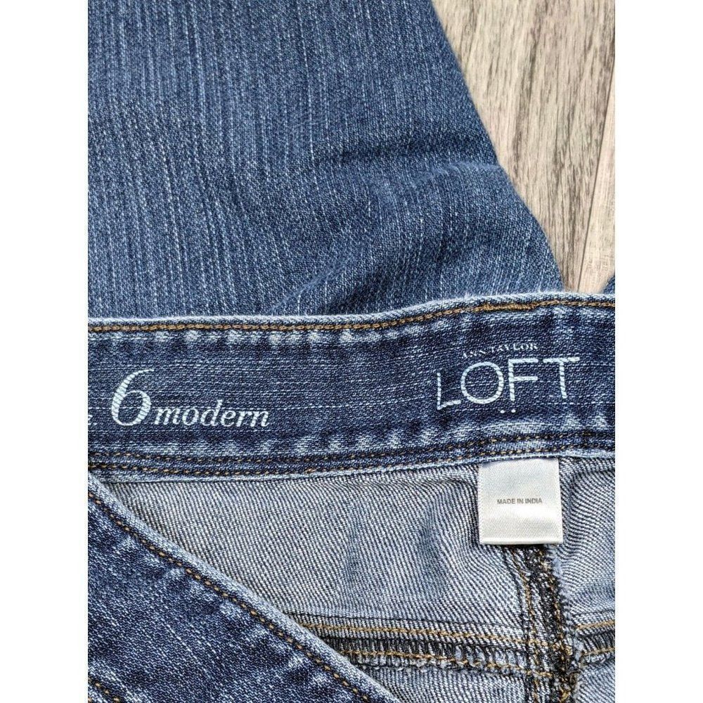 (3/$35) Ann‎ Taylor Loft Womens Size 6 Modern Pockets Denim Blue Jean Capris - Picture 4 of 10